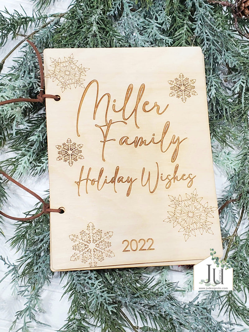 Christmas - Wood Engraved Card Keeper