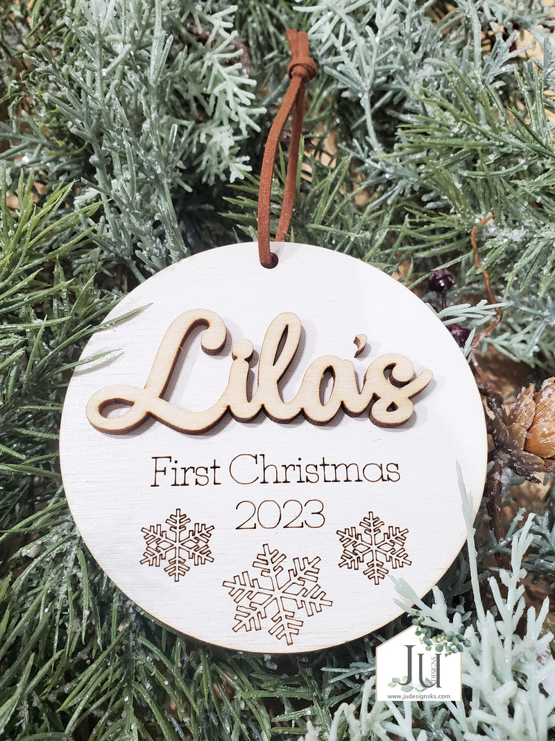 Baby's First Christmas - Wood Ornament