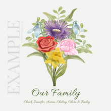 Load image into Gallery viewer, Personalized Birth Month Flower Bouquet - Digital Download Art