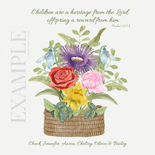 Load image into Gallery viewer, Personalized Birth Month Flower Bouquet - Digital Download Art
