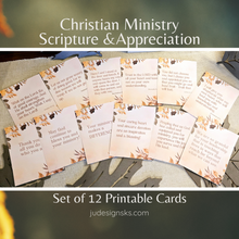Load image into Gallery viewer, Christian Ministry Appreciation - Printable Cards