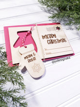 Load image into Gallery viewer, Wood Christmas Card with Ornament