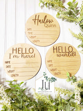 Load image into Gallery viewer, Birth Announcement Wood Sign