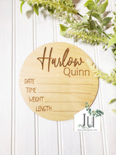 Load image into Gallery viewer, Birth Announcement Wood Sign