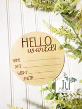 Load image into Gallery viewer, Birth Announcement Wood Sign