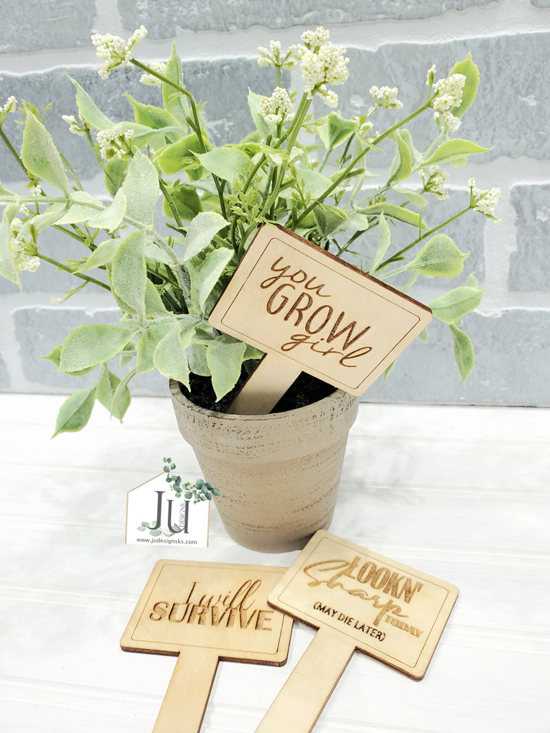Wood Plant Stake Signs