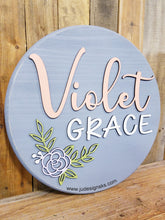 Load image into Gallery viewer, Personalized Wood Round Name Sign