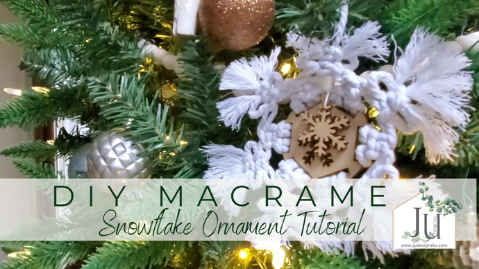 DIY Macrame Snowflake Ornament Tutorial | J.U. Designs