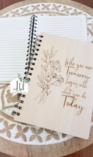 Load image into Gallery viewer, Wood Engraved Journal Notebooks - Encouragement + Scripture
