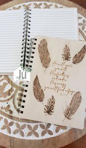 Wood Engraved Journal Notebooks - Encouragement + Scripture