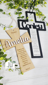 Personalized Baptism Cross Gift