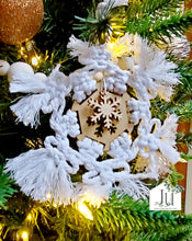 Load image into Gallery viewer, DIY Macrame and Wood Snowflake Ornament | J.U. Designs

