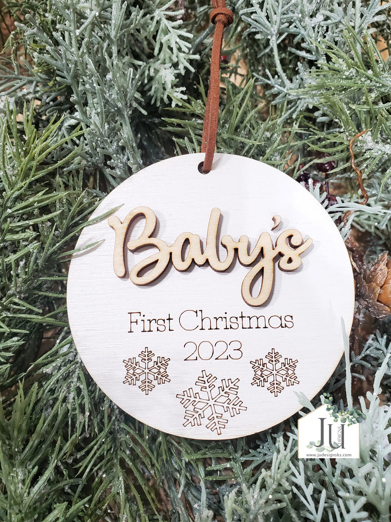 Baby's First Christmas - Wood Ornament