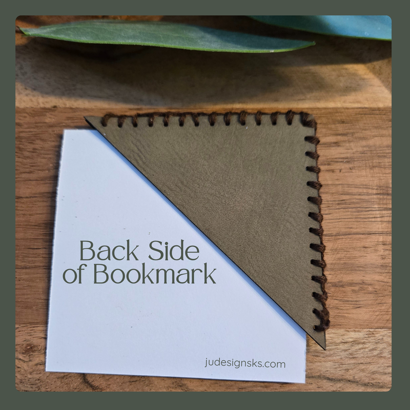 Embroidered Floral Leather Corner Bookmark