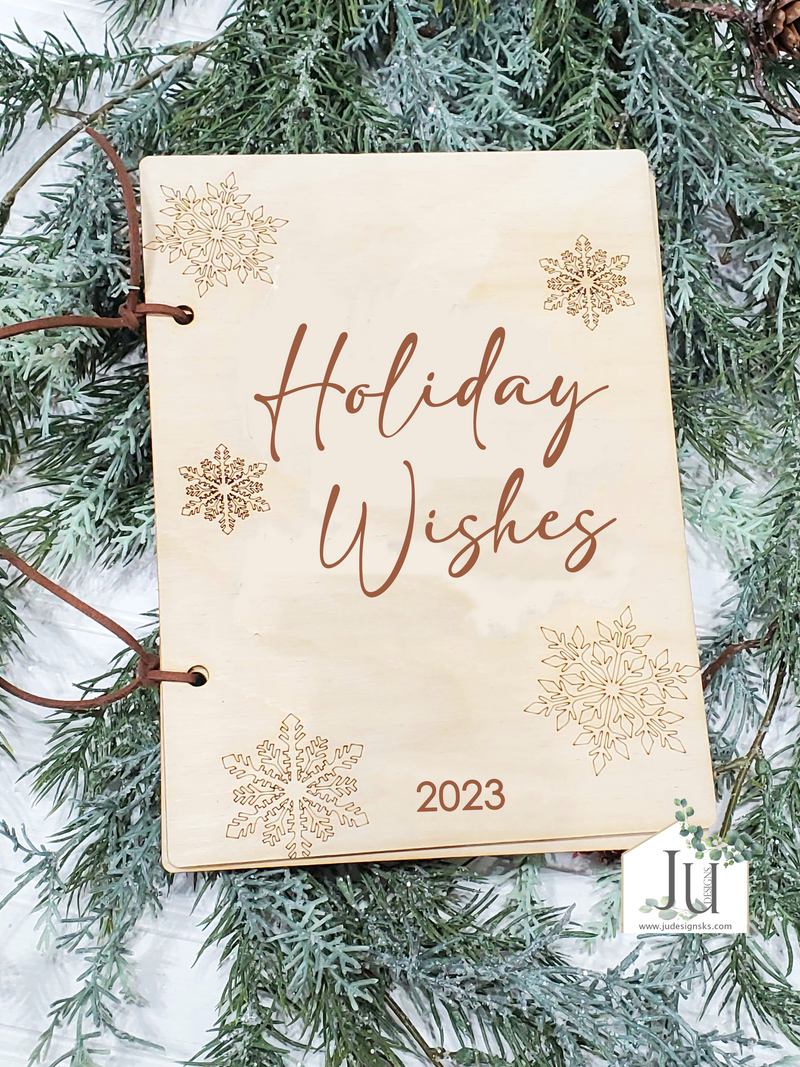 Christmas - Wood Engraved Card Keeper