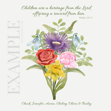 Load image into Gallery viewer, Printable Digital Art - Personalized Birth Month Flower Bouquet Designs
