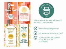 Load image into Gallery viewer, Printable Groovy Cards of Encouragement | Digital File

