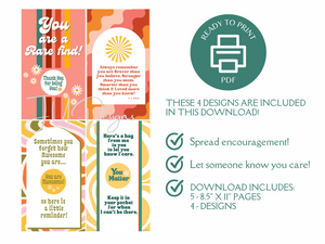 Printable Groovy Cards of Encouragement | Digital File