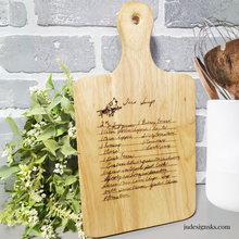 Load image into Gallery viewer, Handwritten Engraved Recipe Cutting Board
