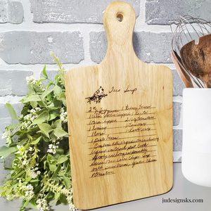 Handwritten Engraved Recipe Cutting Board