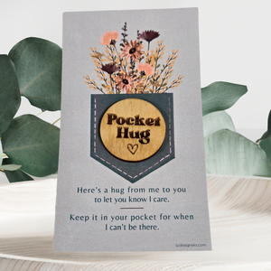 Encouraging Pocket Hugs: Wood Tokens & Inspiring Cards