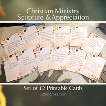 Load image into Gallery viewer, Christian Ministry Appreciation - Printable Cards
