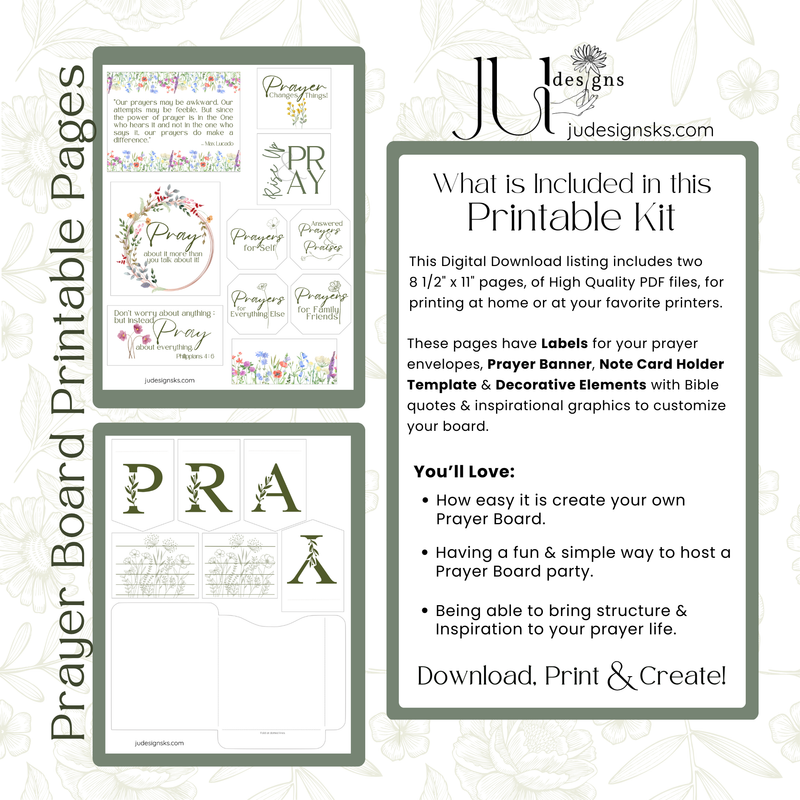 Prayer Board Printable Kit