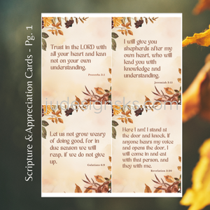 Christian Ministry Appreciation - Printable Cards