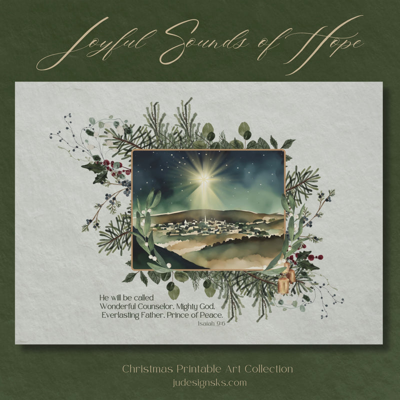 Joyful Sounds of Hope Christmas Printable Art Collection