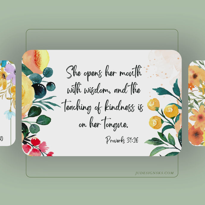 Bright Floral Scripture Printable Cards | Digital File