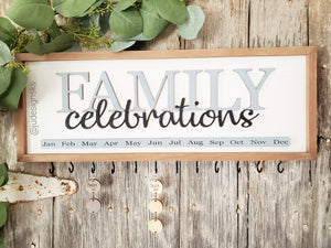 Family Celebration Calendar Sign