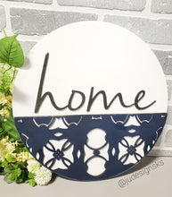 Load image into Gallery viewer, Home or Home Sweet Home 14&quot; Round Wood Sign
