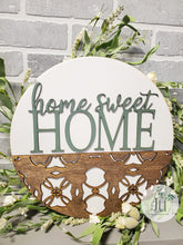 Load image into Gallery viewer, Home or Home Sweet Home 14&quot; Round Wood Sign
