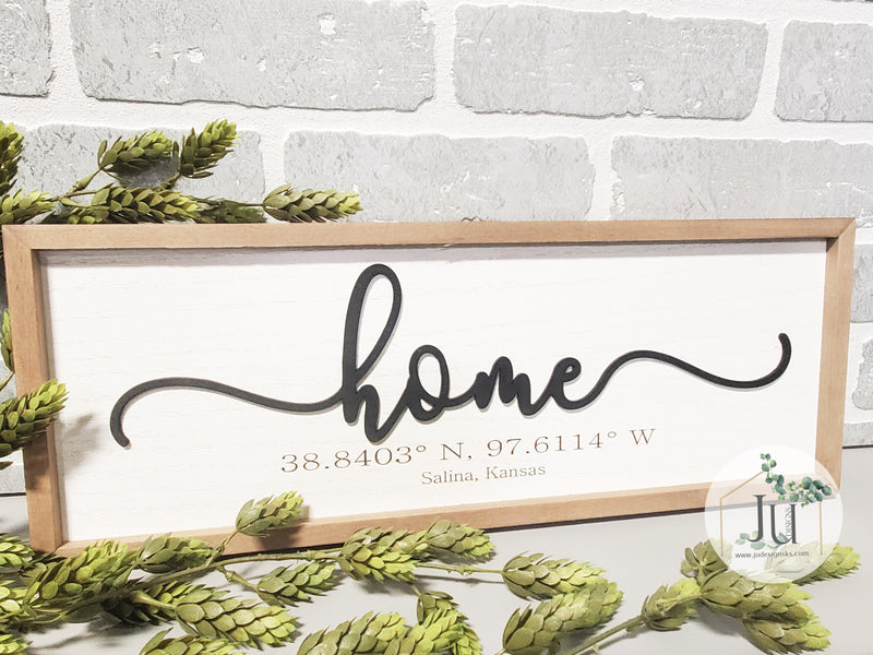 Home Coordinates Sign