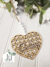 Load image into Gallery viewer, Personalized Wood Rattan Cane Heart

