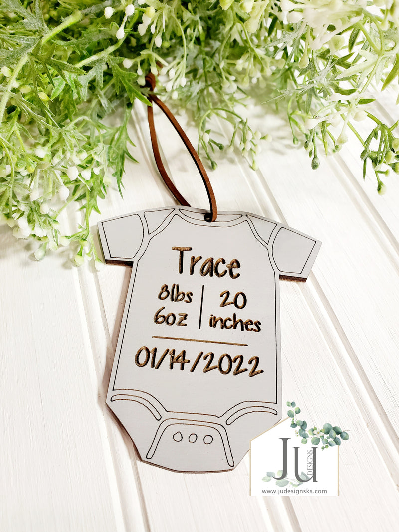 Birth Announcement Wood Ornament/Tag