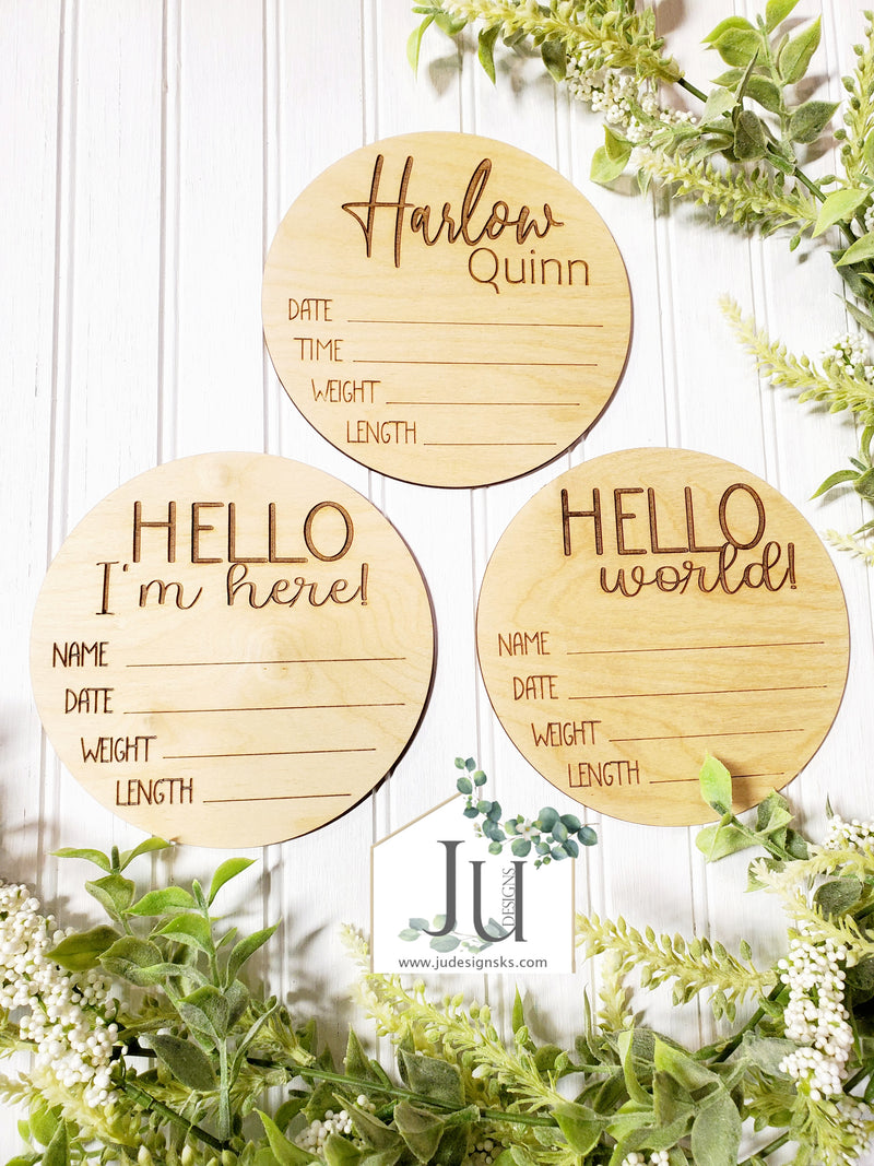 Birth Announcement Wood Sign