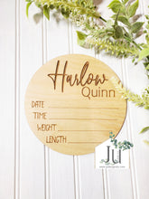 Load image into Gallery viewer, Birth Announcement Wood Sign
