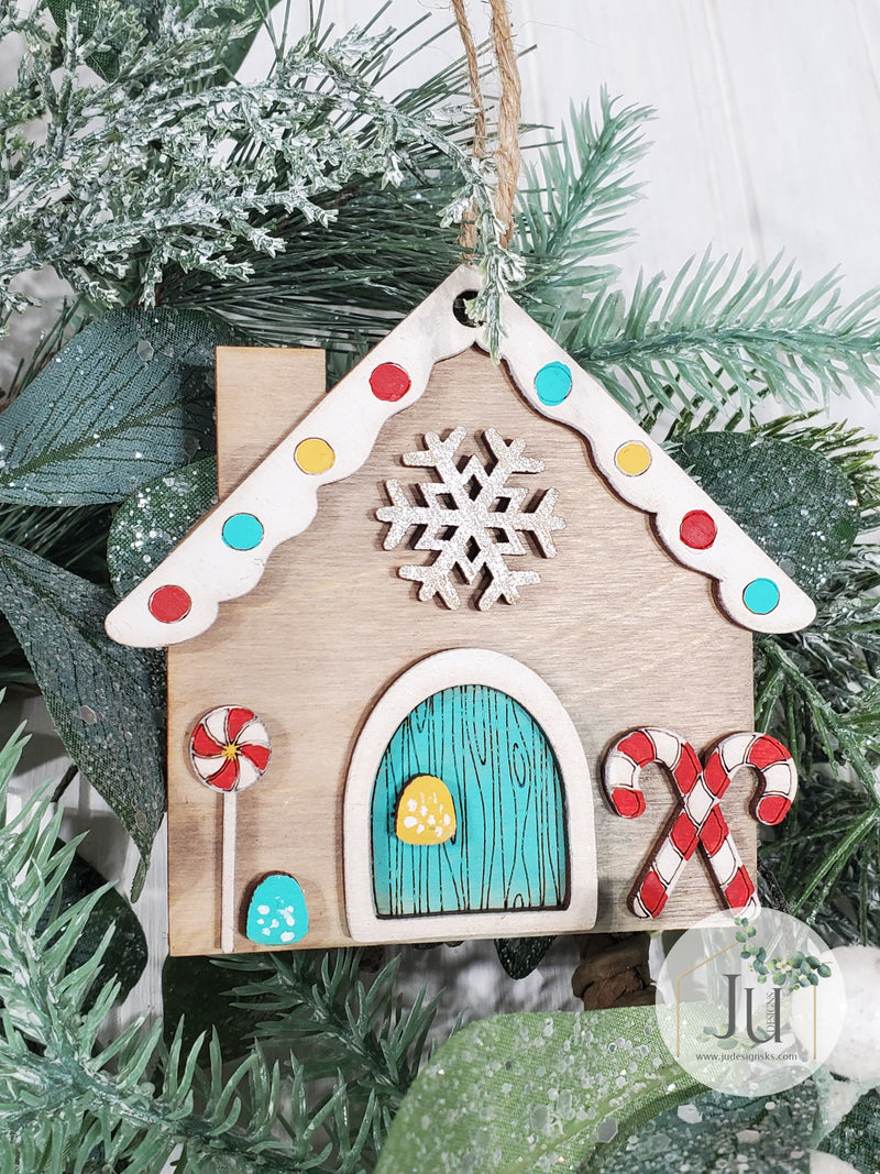 DIY Ornament Kit - Wood Gingerbread House