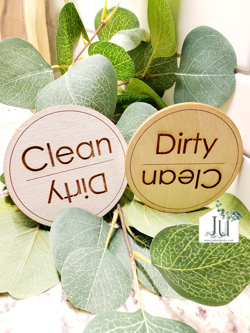 Dishwasher Clean/Dirty Wood Magnet