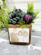 Load image into Gallery viewer, Photo Engraved Wood Planter
