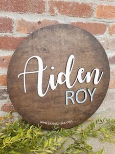 Personalized Wood Round Name Sign