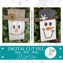 Load image into Gallery viewer, Digital Cut Files - Double sided Scarecrow Snowman
