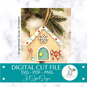 Digital File for Laser - Gingerbread House Ornament