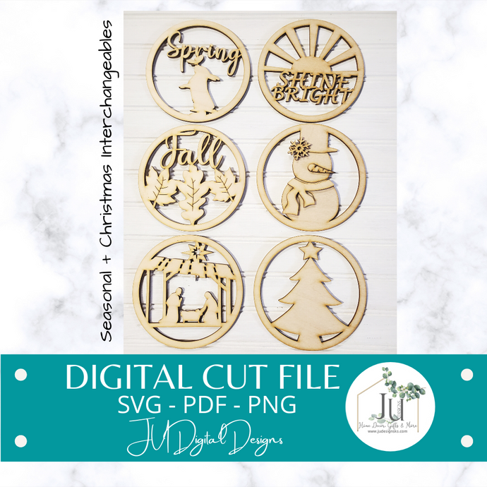 Digital Cut Files - Seasonal + Christmas Interchangeable Inserts