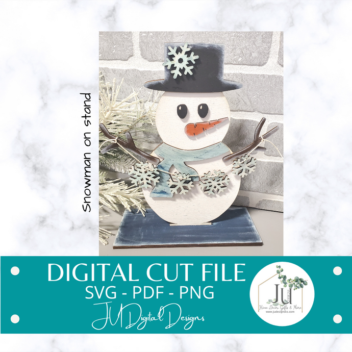 Digital Cut Files - Snowman on a Stand