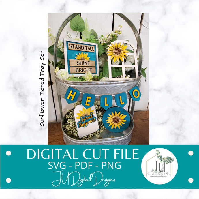 Digital Cut Files - Sunflower Tiered Tray Set